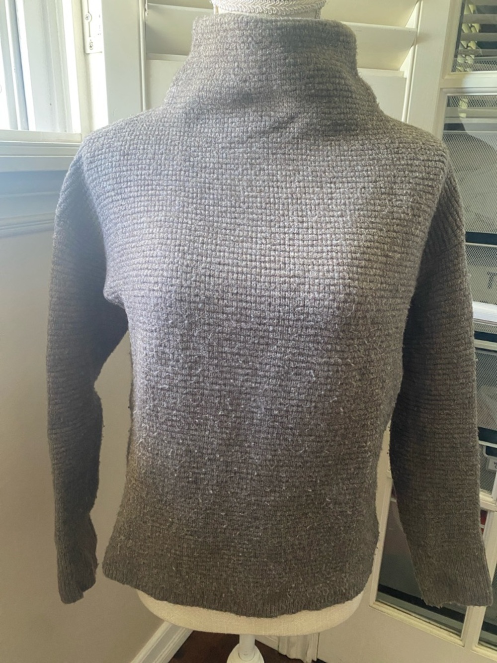 Madewell ribbed Heather Gray Cowl Neck Sweater XS
